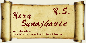 Mira Sunajković vizit kartica